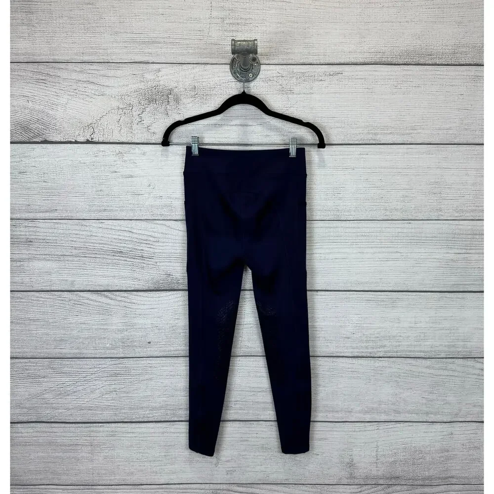 Dover Saddlery Girl's Stride Magna Navy Riding Thighs Leggings Size Large